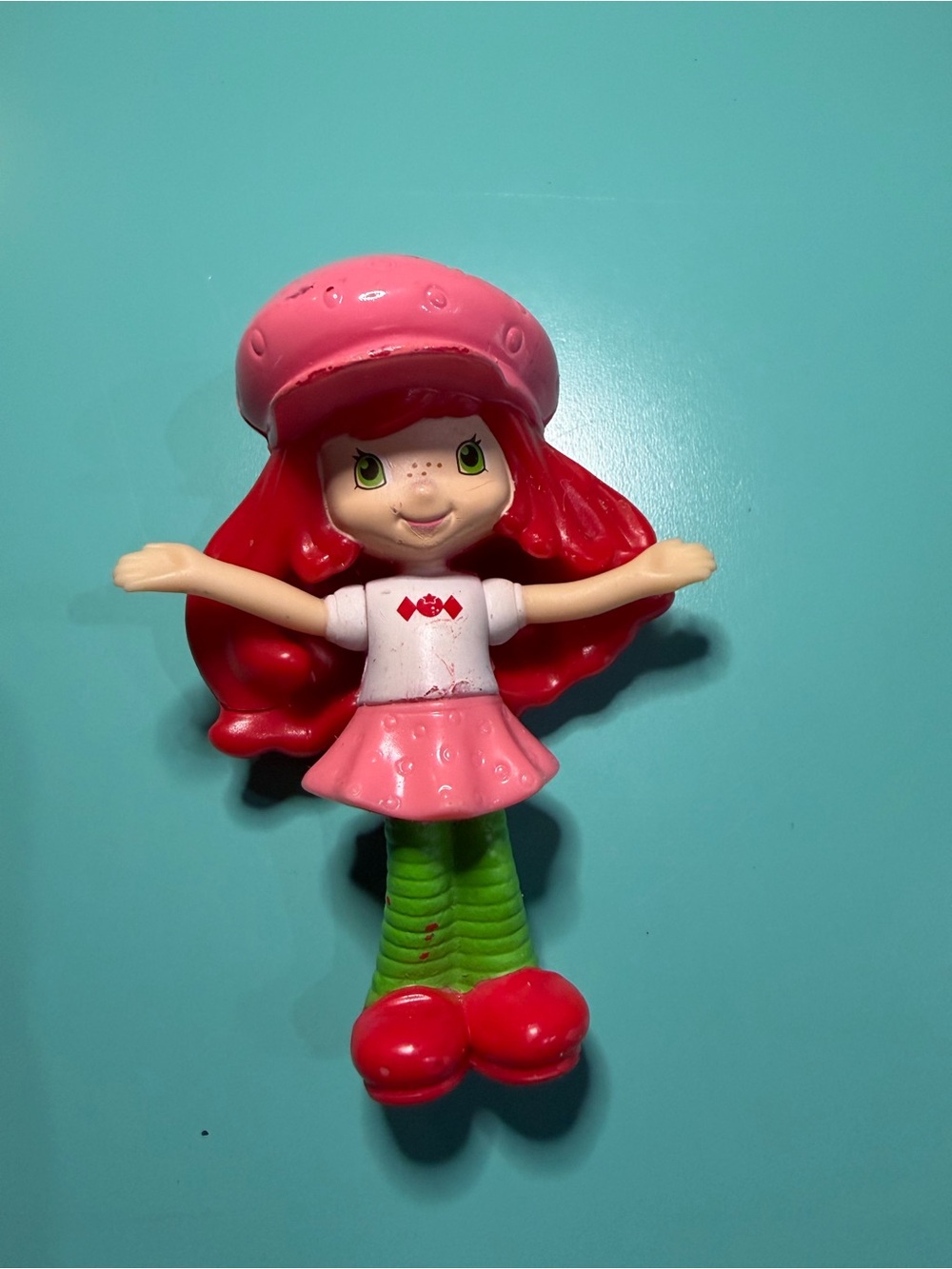 Source Unknown Red-Haired Doll with Pink Outfit and Green Legs